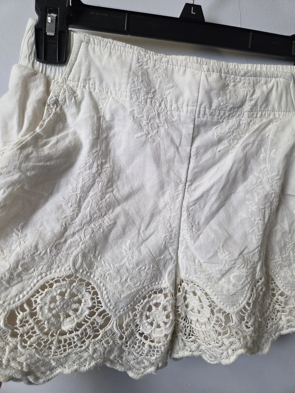 Xhilaration Cream Lace Trim High-Waist Shorts